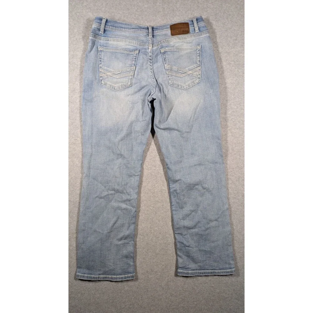 BKE Men‎ Jeans 36x29 Tyler Straight Whiskering Light Wash Cotton Zip Fly
